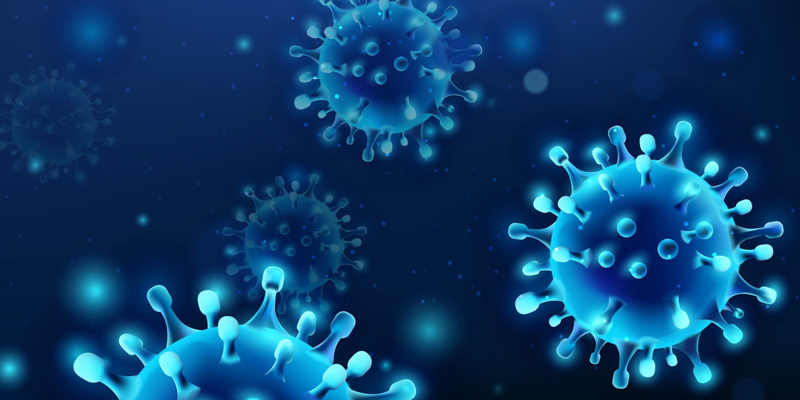 Corona virus allergy bacteria disease germ in blue color